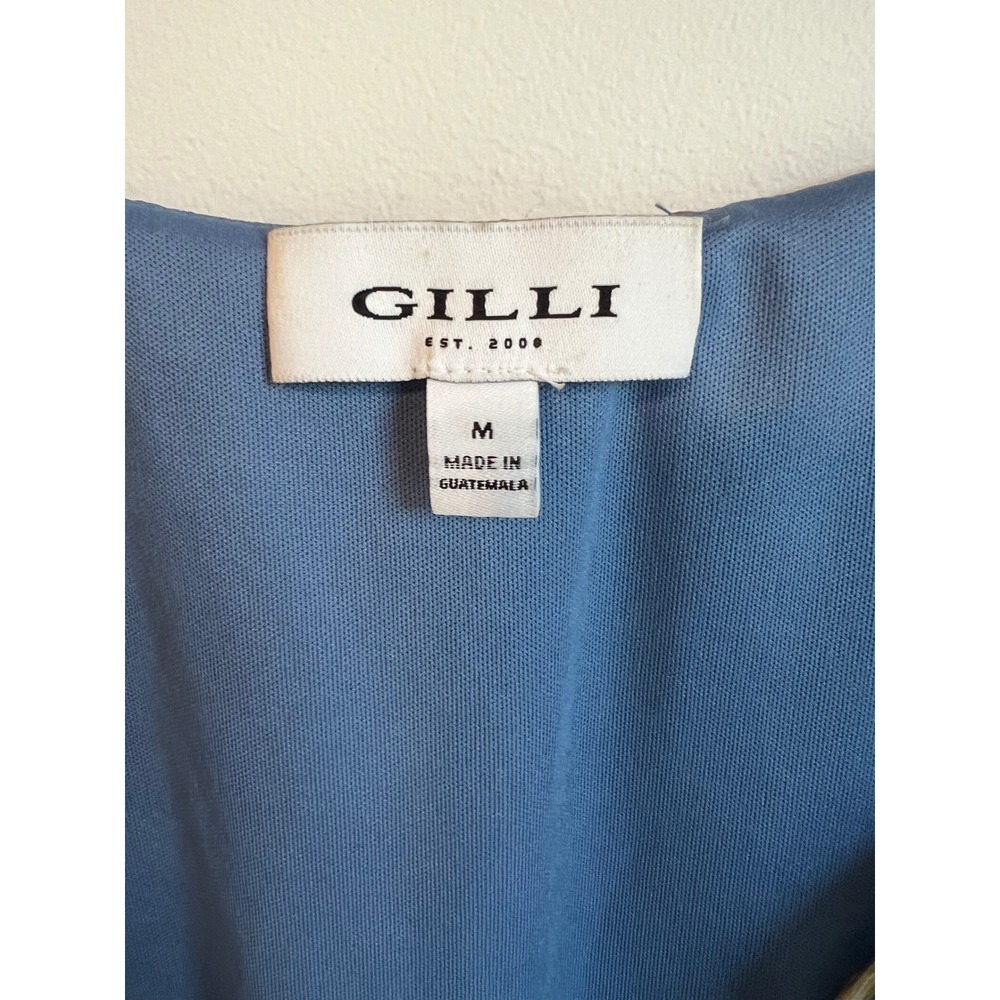 GILLI‎ Blue Floral Ruffle Sleeve Midi Dress Size M - Picture 4 of 8